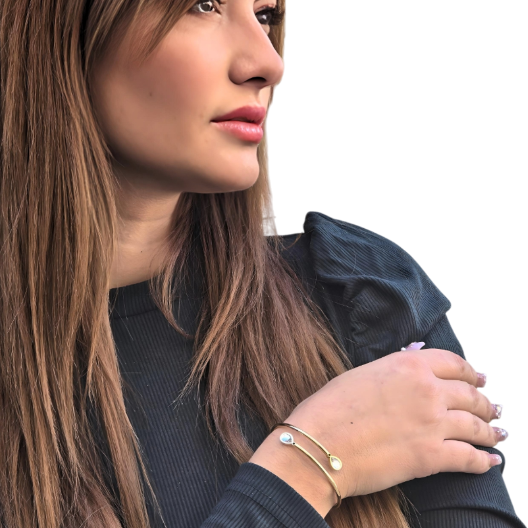 Dewdrop Open Bangle - Bourga Collections