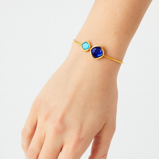 Lussera Bangle Royal Blue & Aqua - Bourga Collections