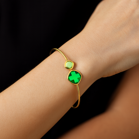 Lussera Bangle Emerald & Soft Green - Bourga Collections