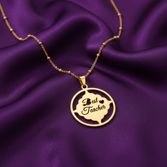 Best Teacher Necklace - Bourga Collections