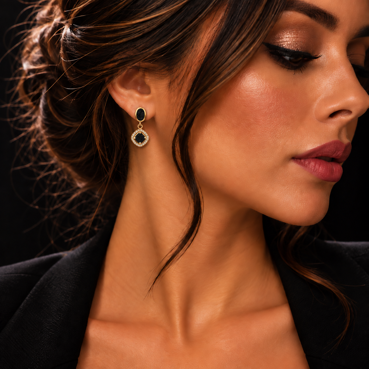 Petite Noir Earrings - Bourga Collections