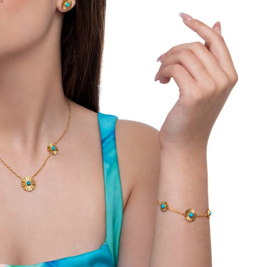 Daisy Turquoise Bracelet - Bourga Collections