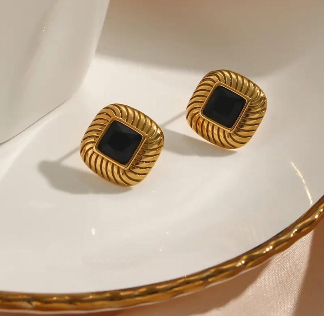 Aurora Black Studs - Bourga Collections