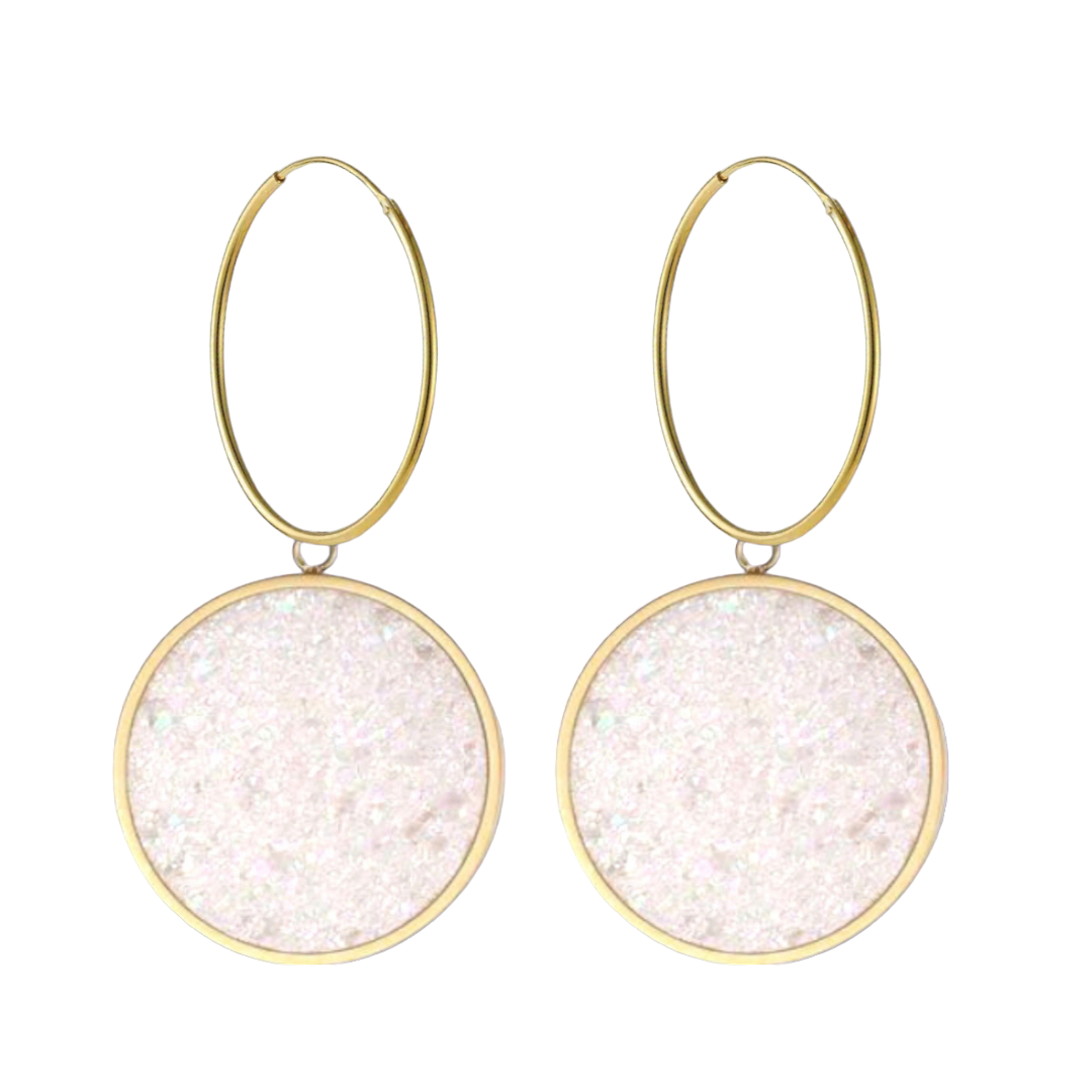 Bourga Glint White Earrings - Bourga Collections