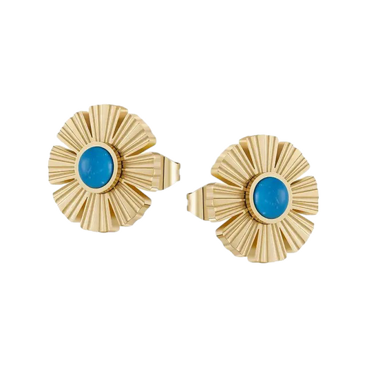 Daisy Turquoise Earring Studs - Bourga Collections