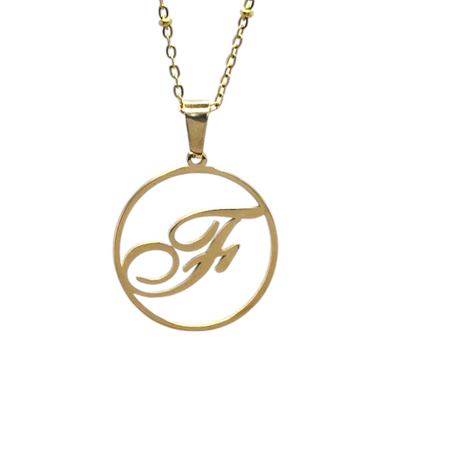 F Initial Necklace - Bourga Collections