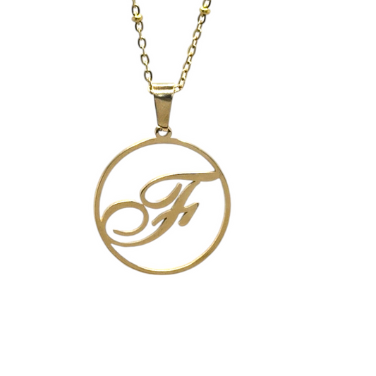 F Initial Necklace - Bourga Collections