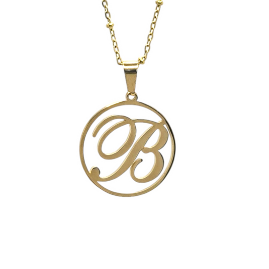 B Initial Necklace - Bourga Collections
