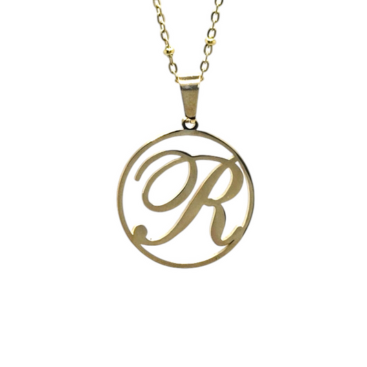 R Initial Necklace - Bourga Collections
