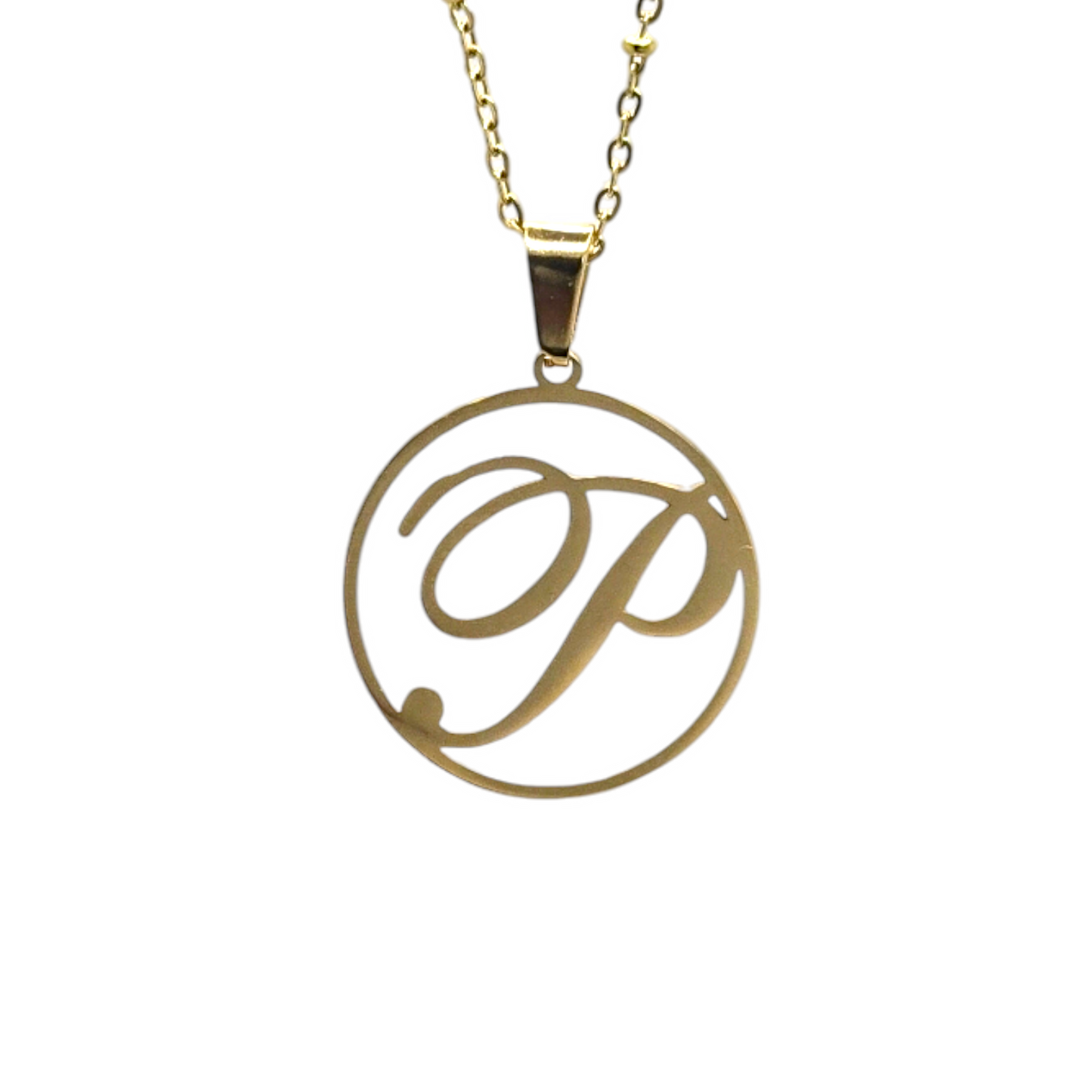 P Initial Necklace - Bourga Collections