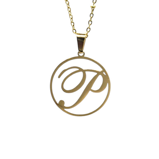 P Initial Necklace - Bourga Collections