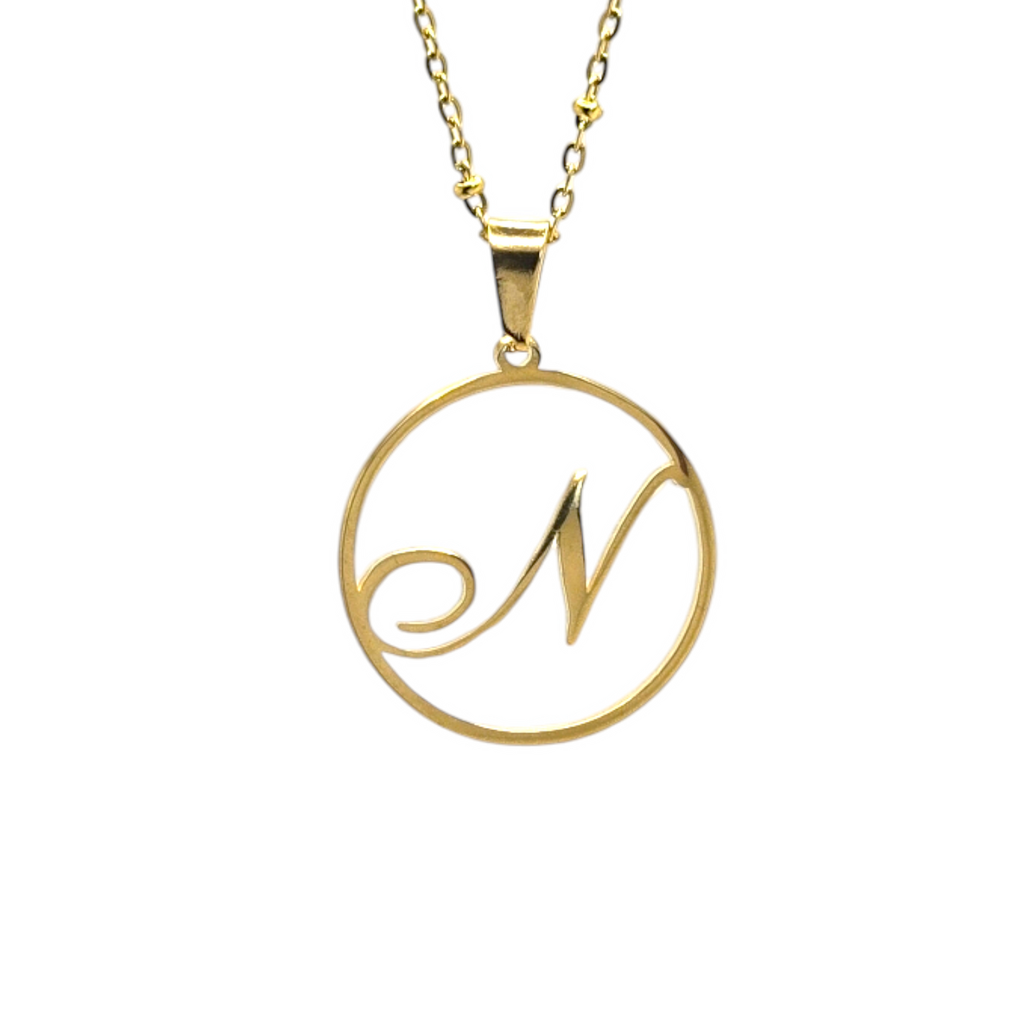 N Initial Necklace - Bourga Collections