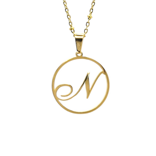 N Initial Necklace - Bourga Collections