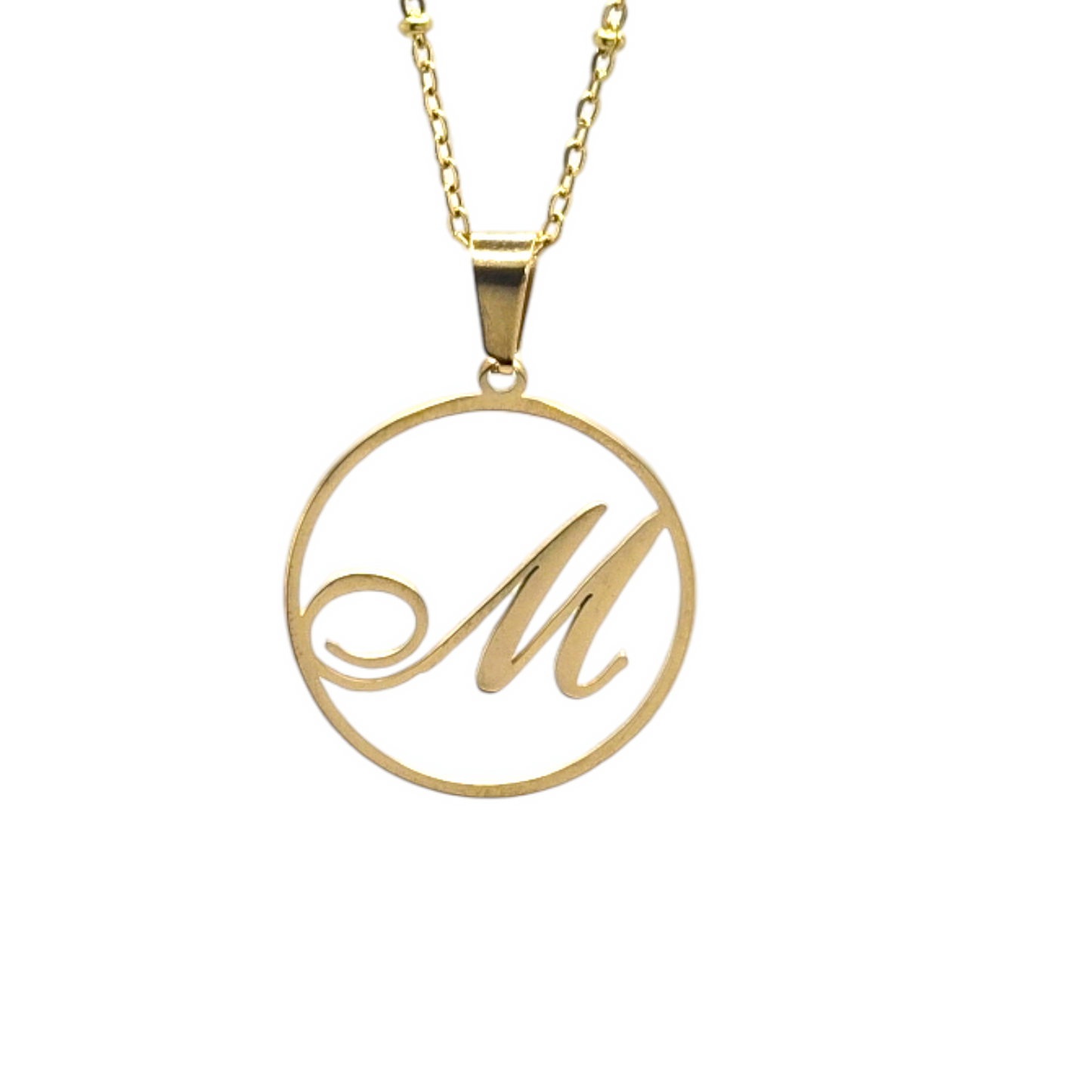 M Initial Necklace - Bourga Collections