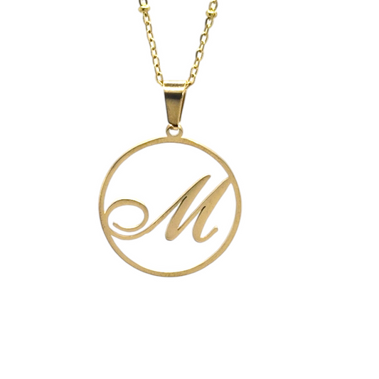 M Initial Necklace - Bourga Collections