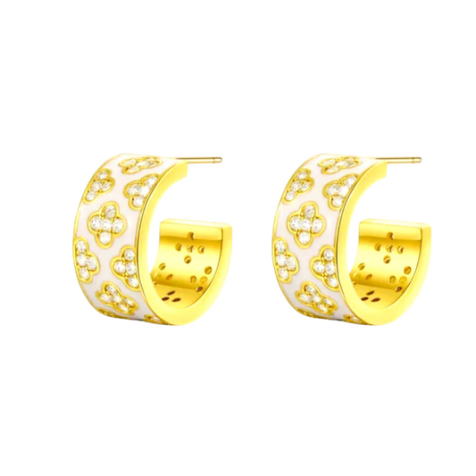 Burshka White Clover Hoops - Bourga Collections