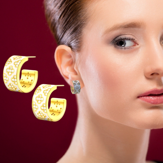 Burshka White Clover Hoops - Bourga Collections