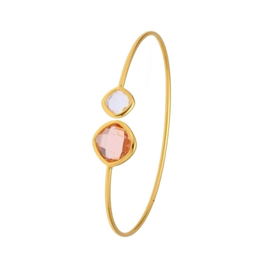 Lussera Bangle Peach & Clear White - Bourga Collections