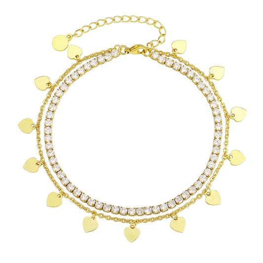 Bourga Heart Zirconia Anklet