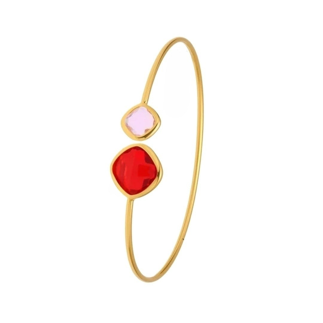 Lussera Bangle Ruby & Pink Rose - Bourga Collections