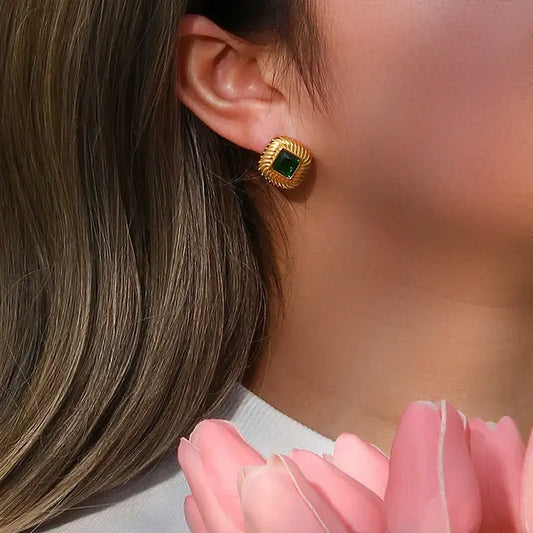 Bourga Aurora Green Studs - Bourga Collections