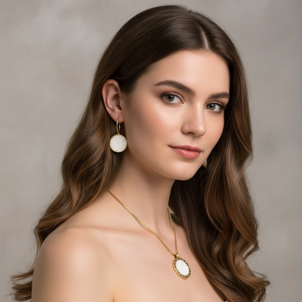 Bourga Glint White Earrings - Bourga Collections