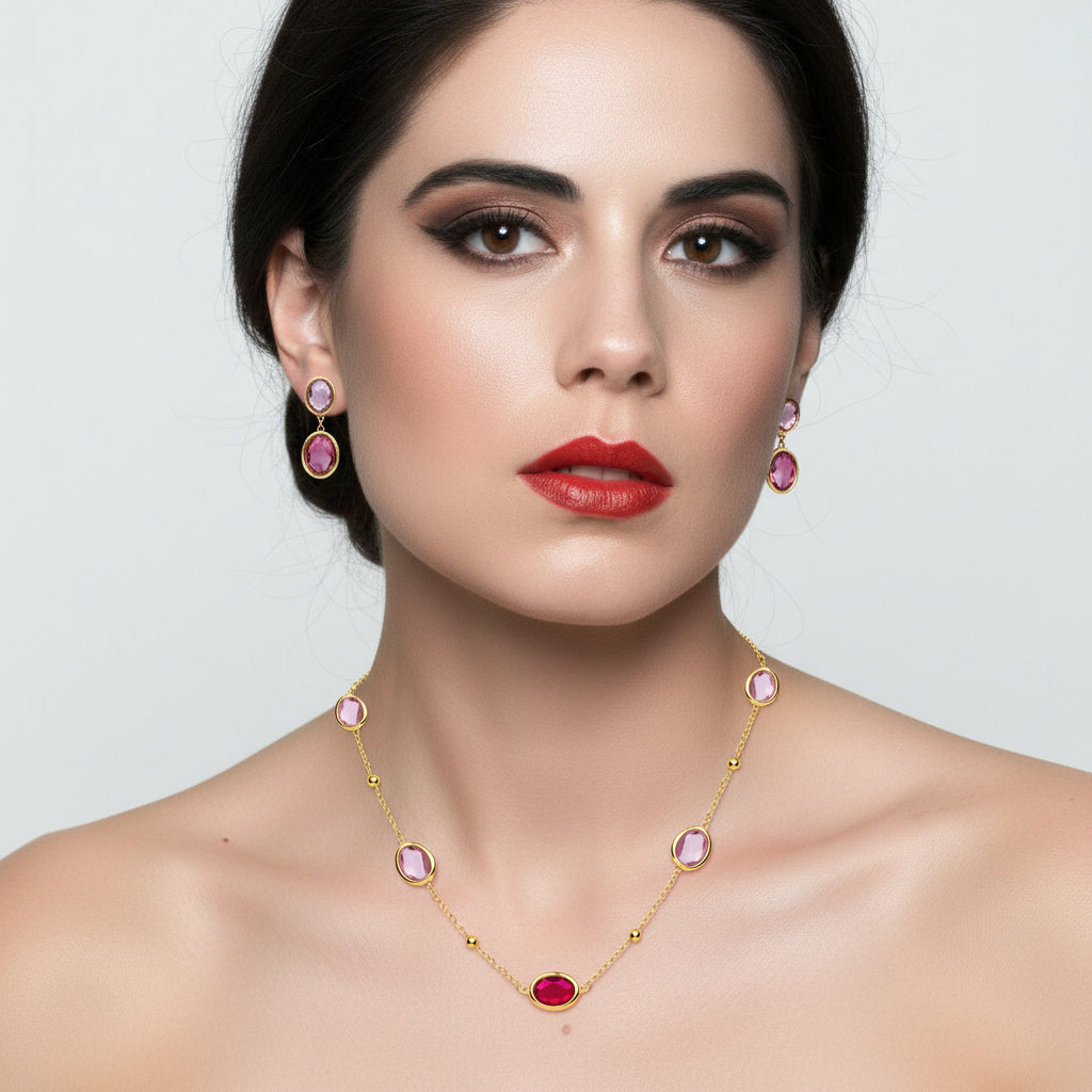 Essenza Rosa Necklace - Bourga Collections