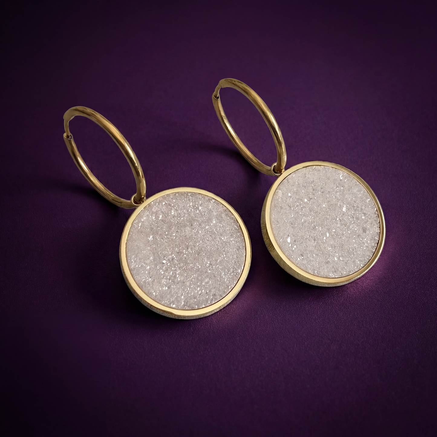 Bourga Glint White Earrings - Bourga Collections