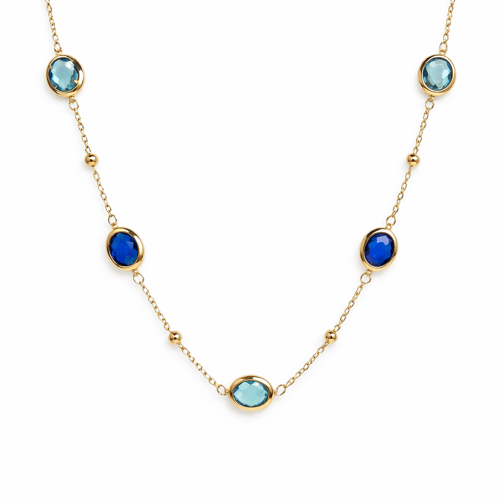 Essenza Blue Necklace - Bourga Collections