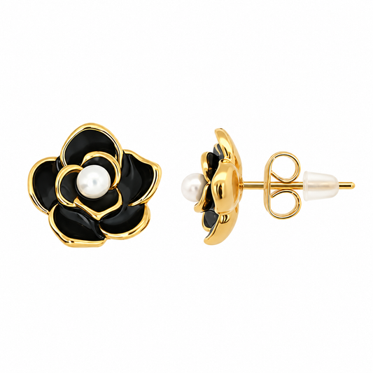Petite Fleur Noire Studs