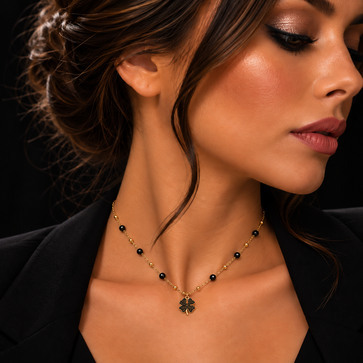 Belle Noir Necklace - Bourga Collections