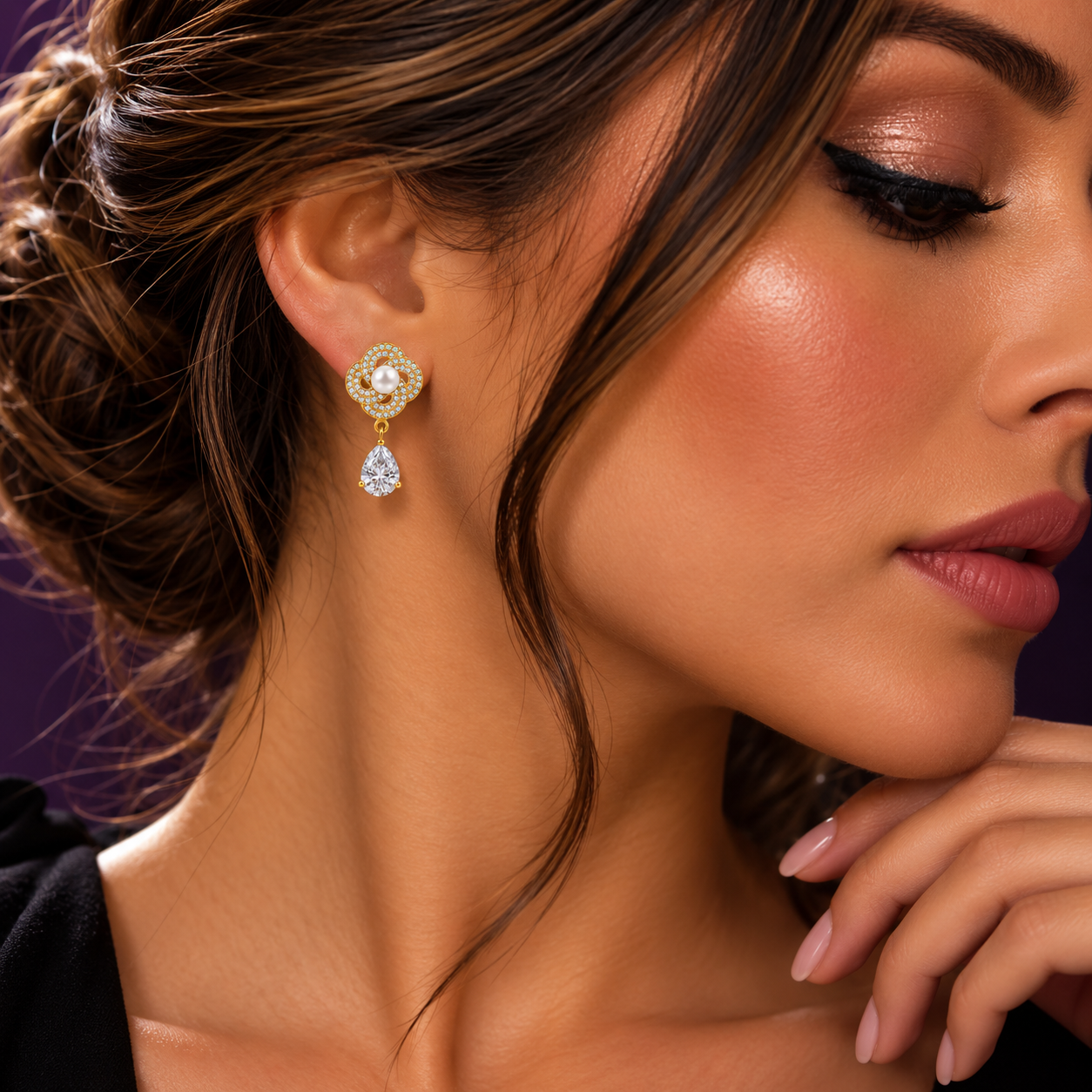 Juliette Blanc Earrings - Bourga Collections