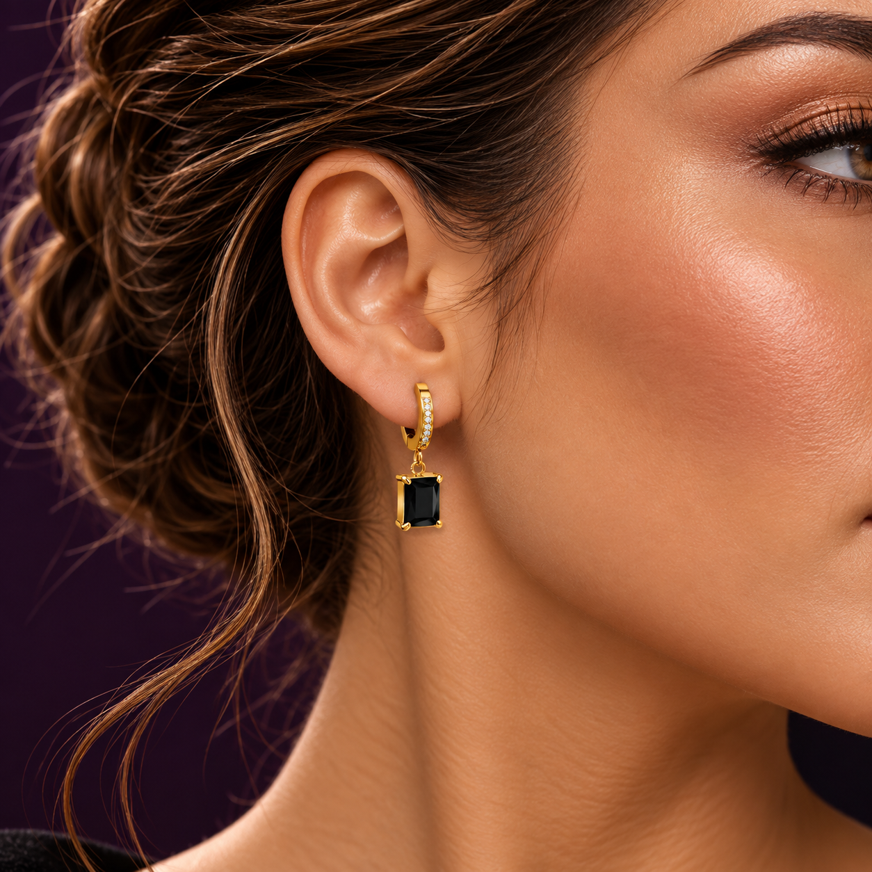 Le Cube Noir Earrings - Bourga Collections