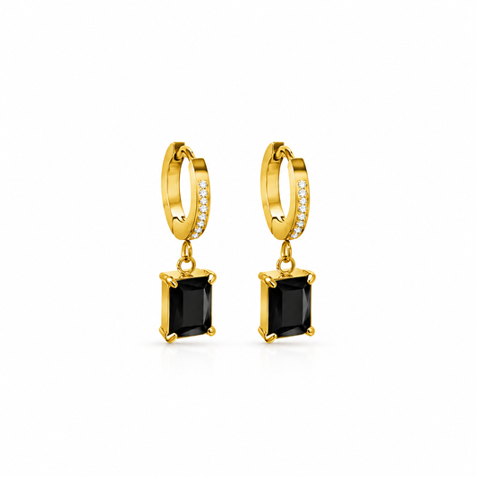 Le Cube Noir Earrings - Bourga Collections