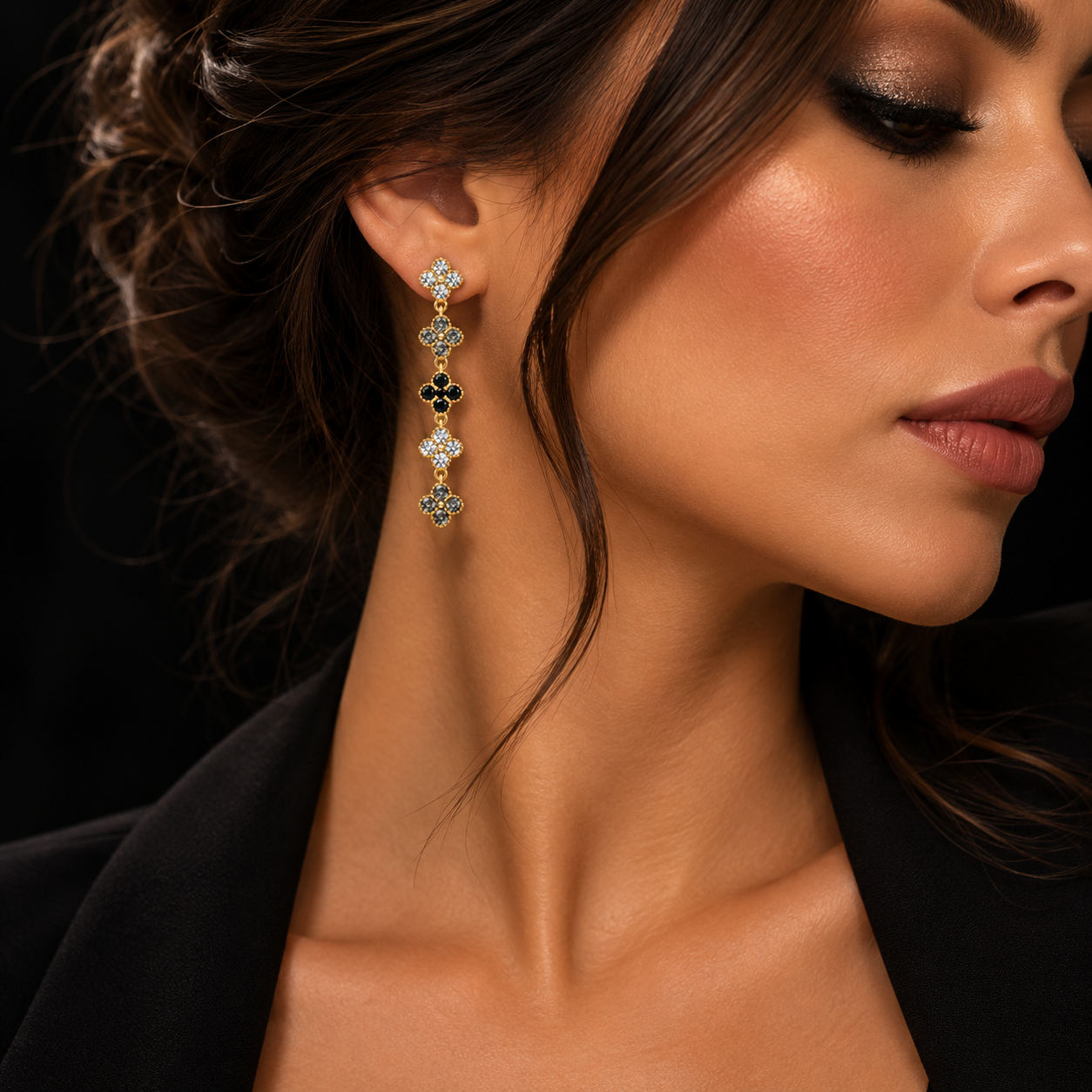 Vivienne Noir Earrings - Bourga Collections