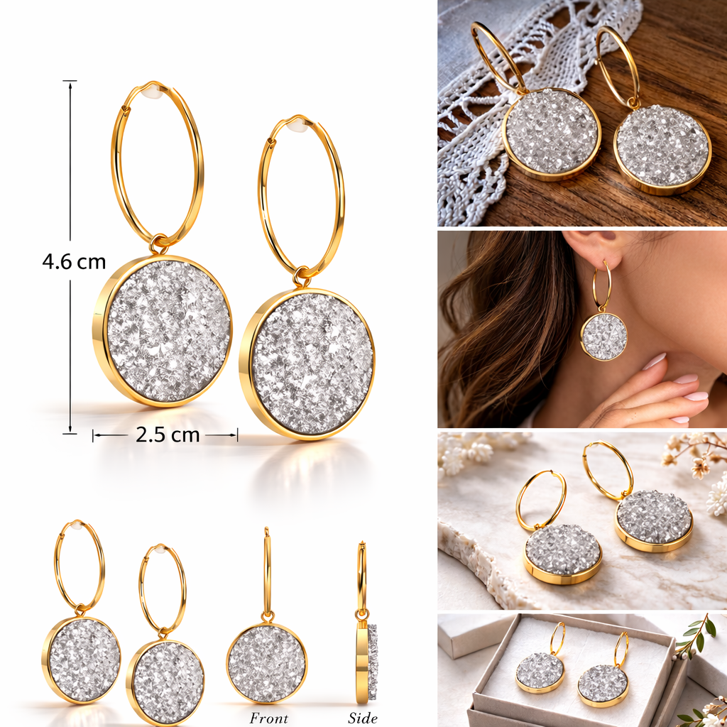 Bourga Glint Silver Earrings - Bourga Collections