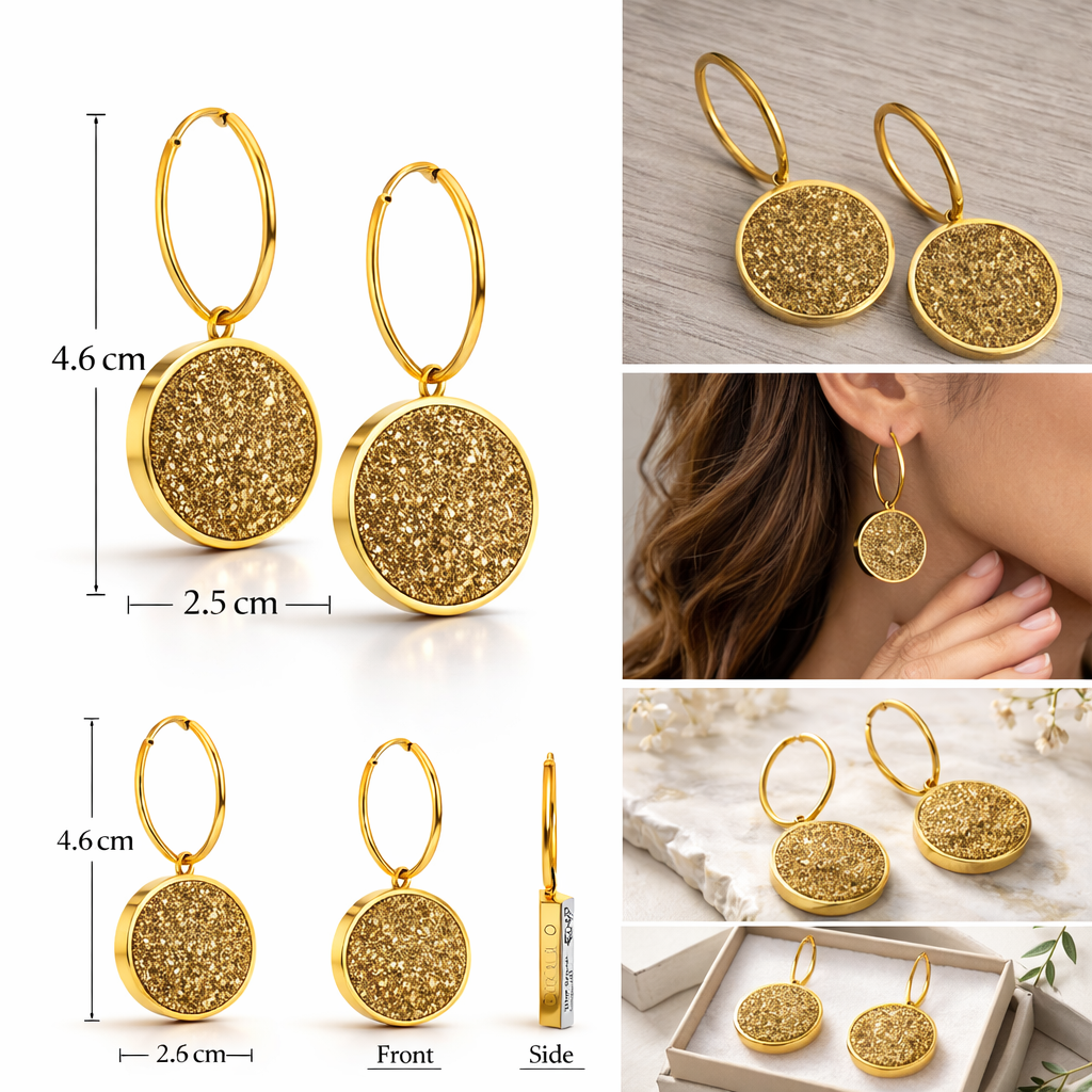 Bourga Glint Gold Earrings - Bourga Collections
