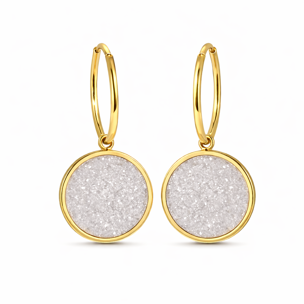 Bourga Glint White Earrings - Bourga Collections