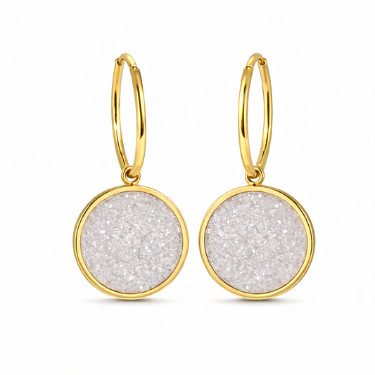 Bourga Glint White Earrings - Bourga Collections