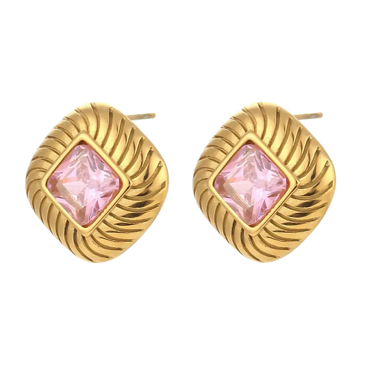 Bourga Aurora Pink Studs - Bourga Collections