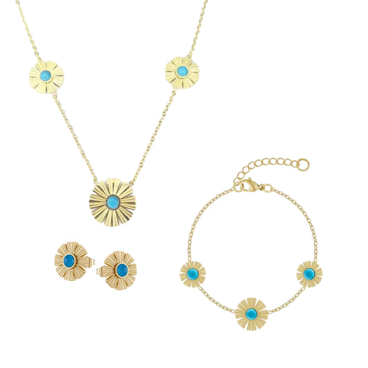 Daisy Turquoise Set - Bourga Collections