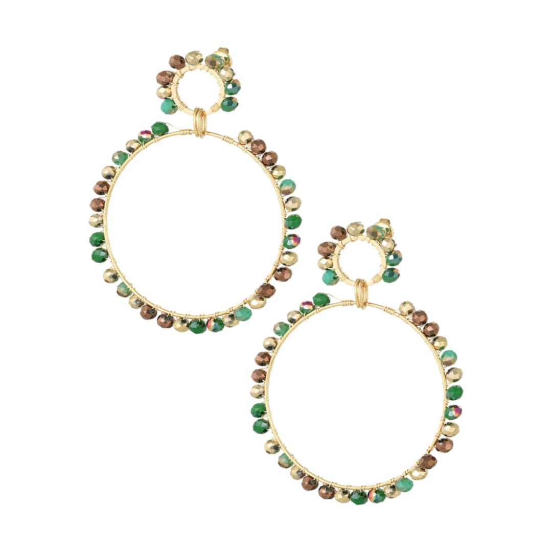 Aniani Beige/Gold Earrings - Bourga Collections