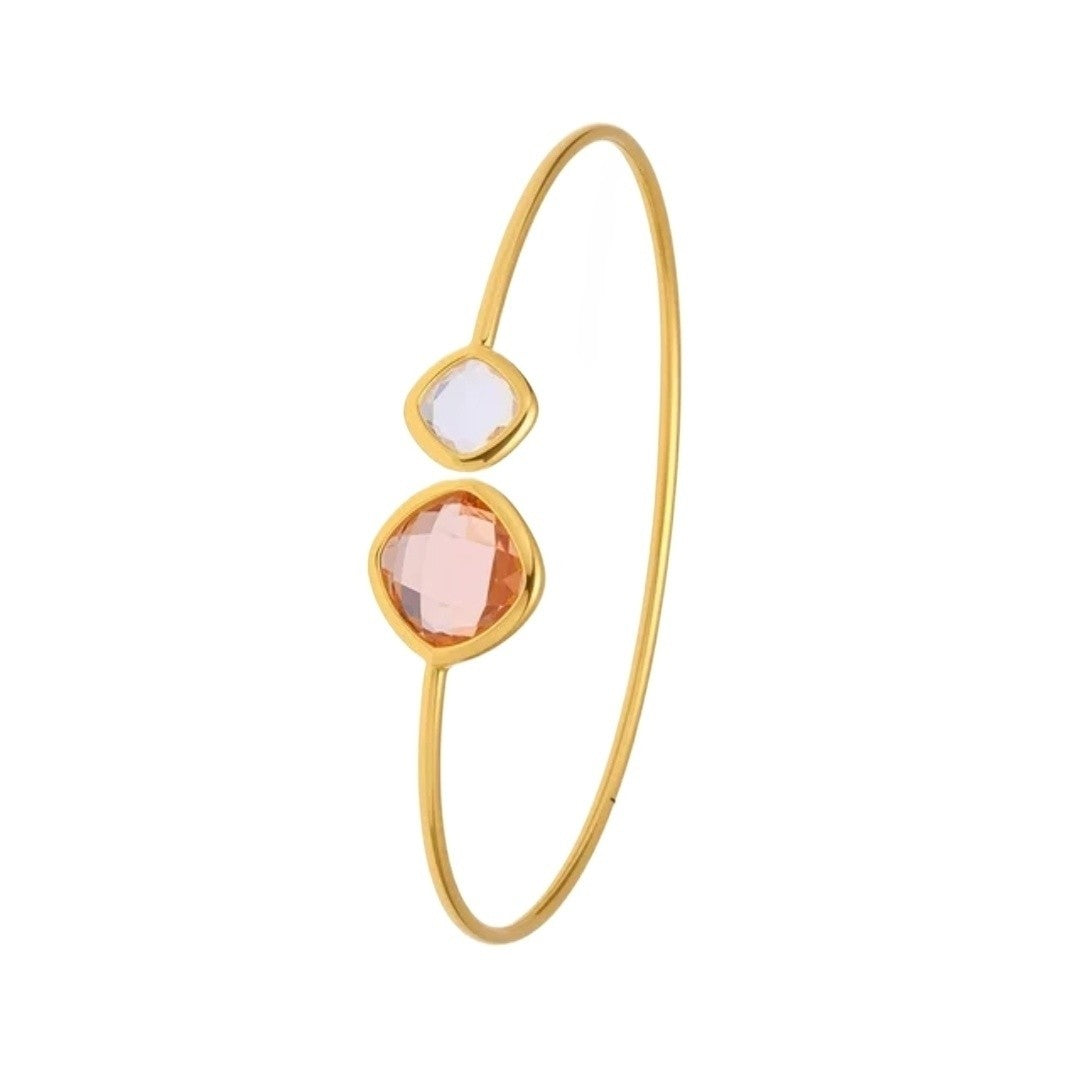 Lussera Bangle Peach & Clear White - Bourga Collections